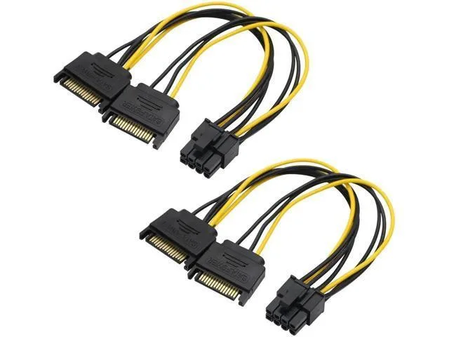 Manw Manw 2 Pack 8 Pin PCIe to 15 Pin SATA Power Adapter Cable — product photo