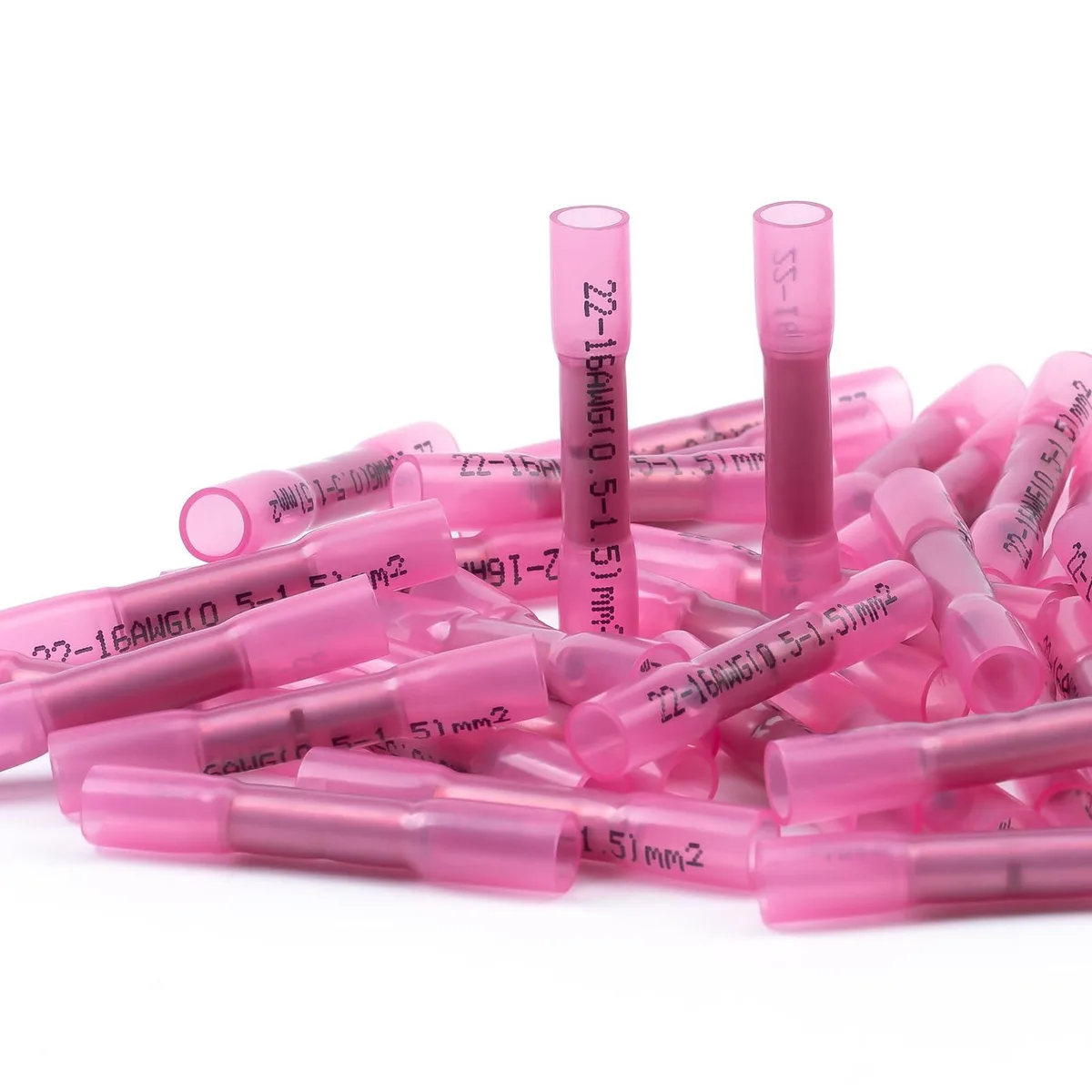 AIRIC Heat Shrink Butt Connectors 22-16 AWG 100 Pcs Red — product photo
