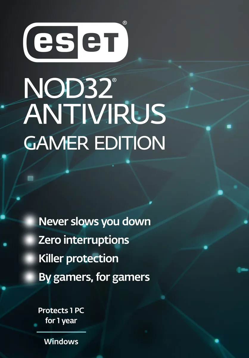 ESET ESET NOD32 Antivirus 2026 Gamer Edition 1 PC 1 Year Download RTL-EAVHGE-N1-1-1-XL — product photo