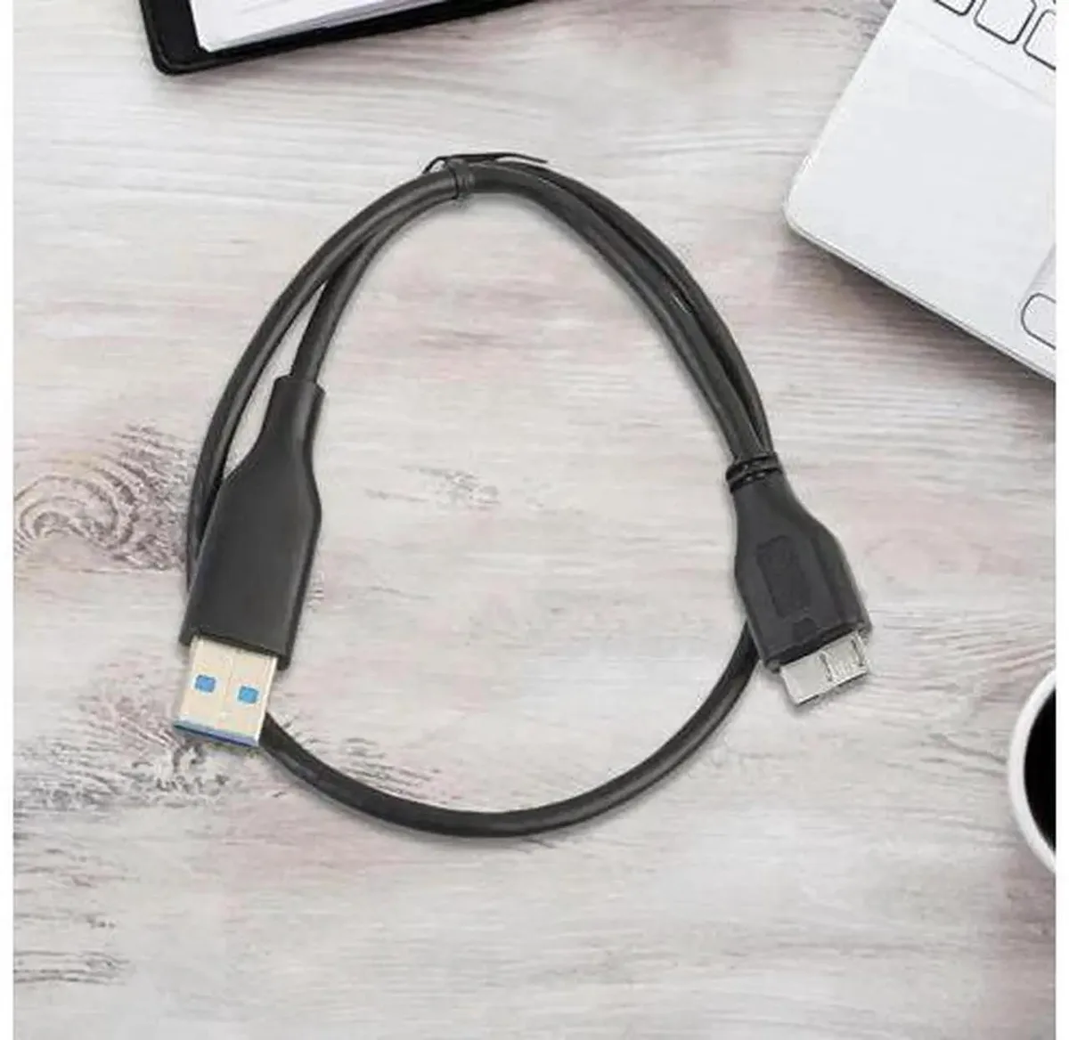 Blue USB 3.0 Type A to Micro B cable with reinforced connectors