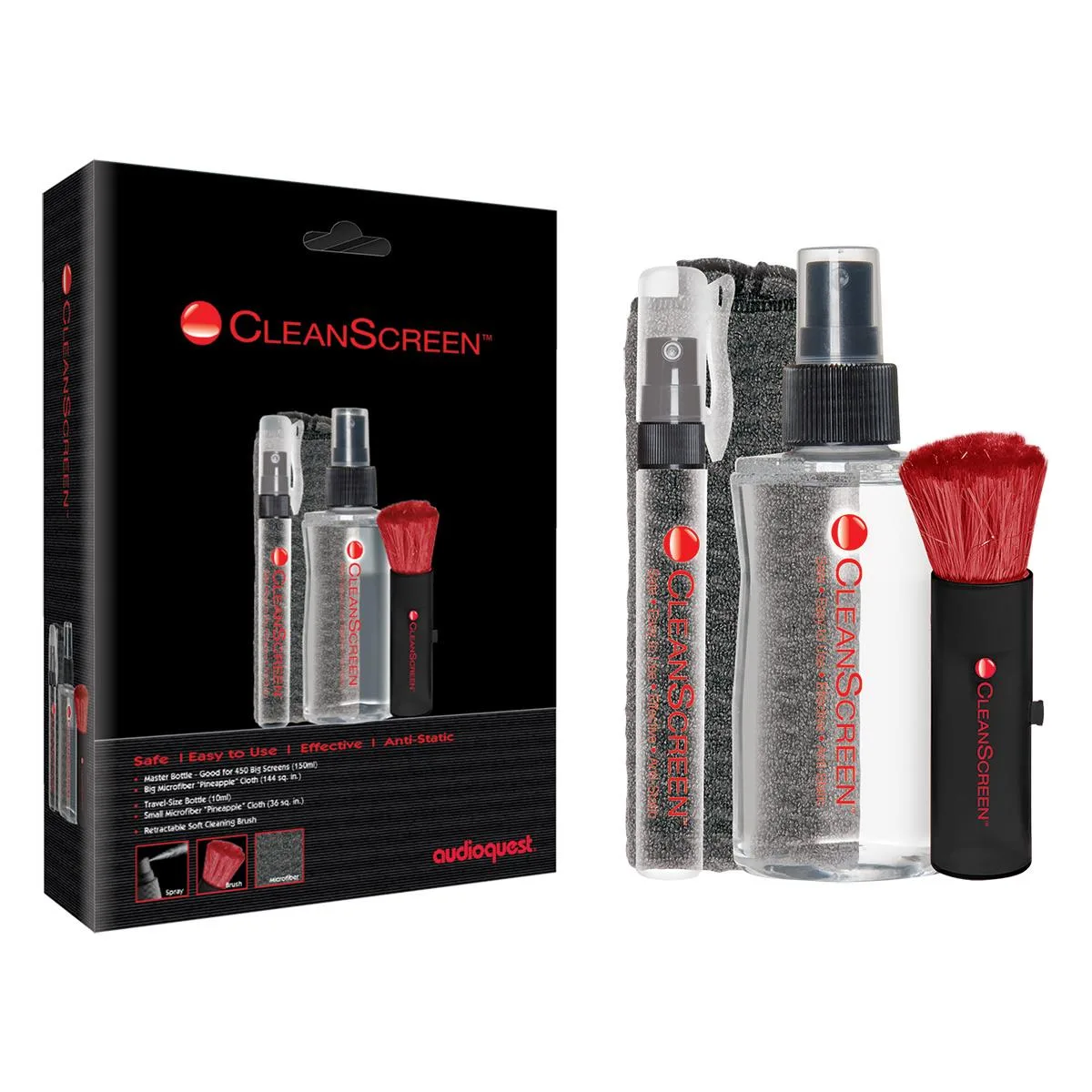 AudioQuest AudioQuest CleanScreen Kit with Fluid, Cloth, Brush — product photo
