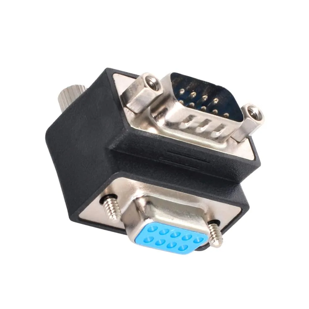 Fervit Fervit D-Sub RS232 9Pin DB9P Male to Female Up Angled 90 Degree Modular Adapter — product photo