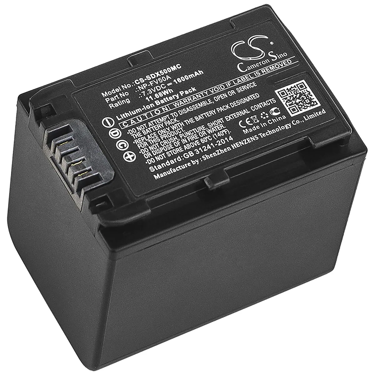 Cameron &amp; Co Cameron &amp; Co DS-CS-SDX500MC camera battery 1600mAh 7.3V Li-ion Black — product photo