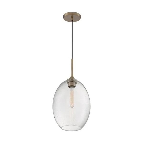 NuVo NuVo Aria 1-Light Pendant Burnished Brass Clear Seeded Glass — product photo