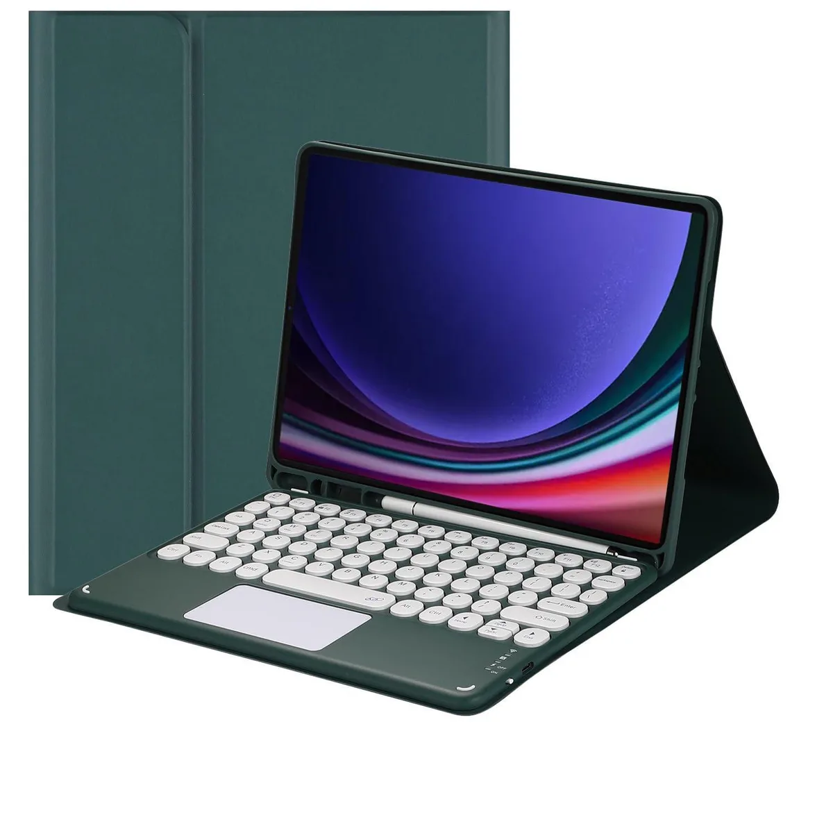 Timoom Timoom Dark Green Keyboard Case for Samsung Tab S9 FE 10.9"/S9 11" 2023 — product photo