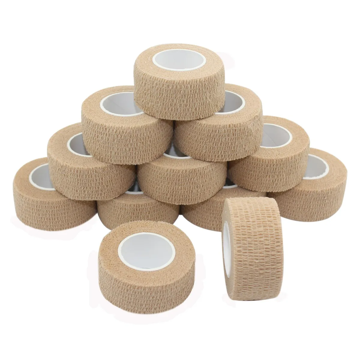 COMOmed COMOmed Self-Stick Cohesive Bandage Latex 1"x5 Yards Tan 12 Rolls First Aid — product photo