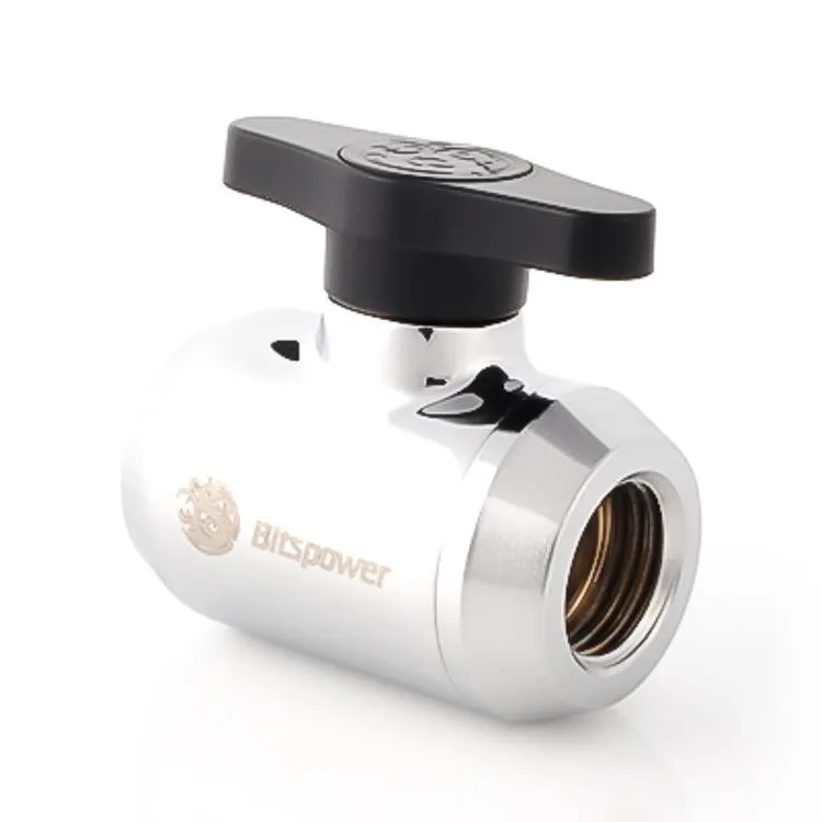 Bitspower Bitspower G1/4" Mini Valve Silver Shining Body BP-MVV-SLBK — product photo