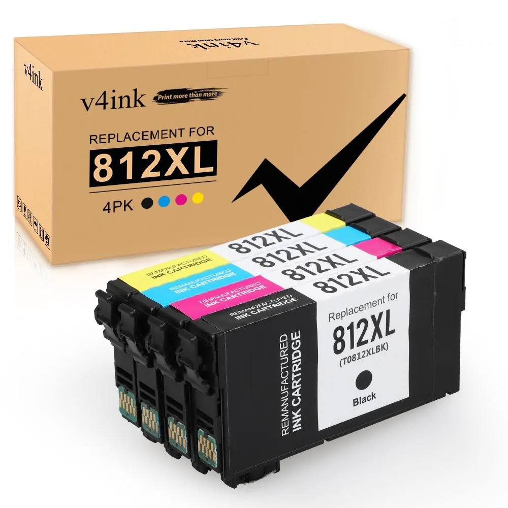 V4ink V4ink T812XL Ink Cartridge 4 Pack Black Cyan Magenta Yellow — product photo