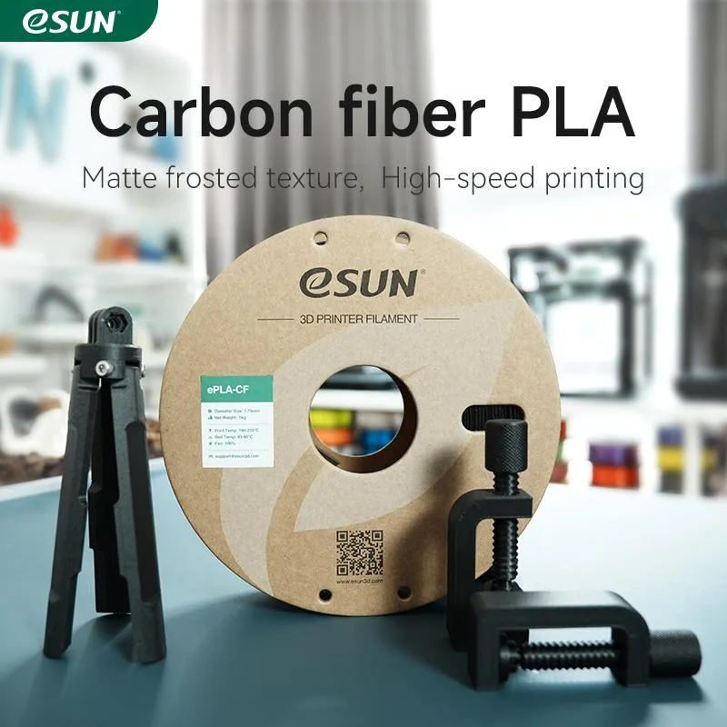 eSUN eSUN Carbon Fiber PLA Filament 1.75mm 1KG Black 3D printer accessory — product photo