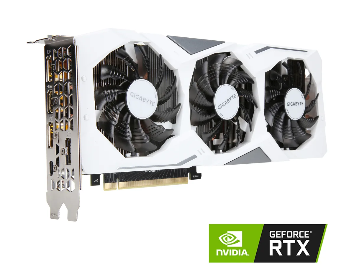 GIGABYTE GIGABYTE N2070GAMINGOCWHIT8GC GeForce RTX 2070 graphics card — product photo