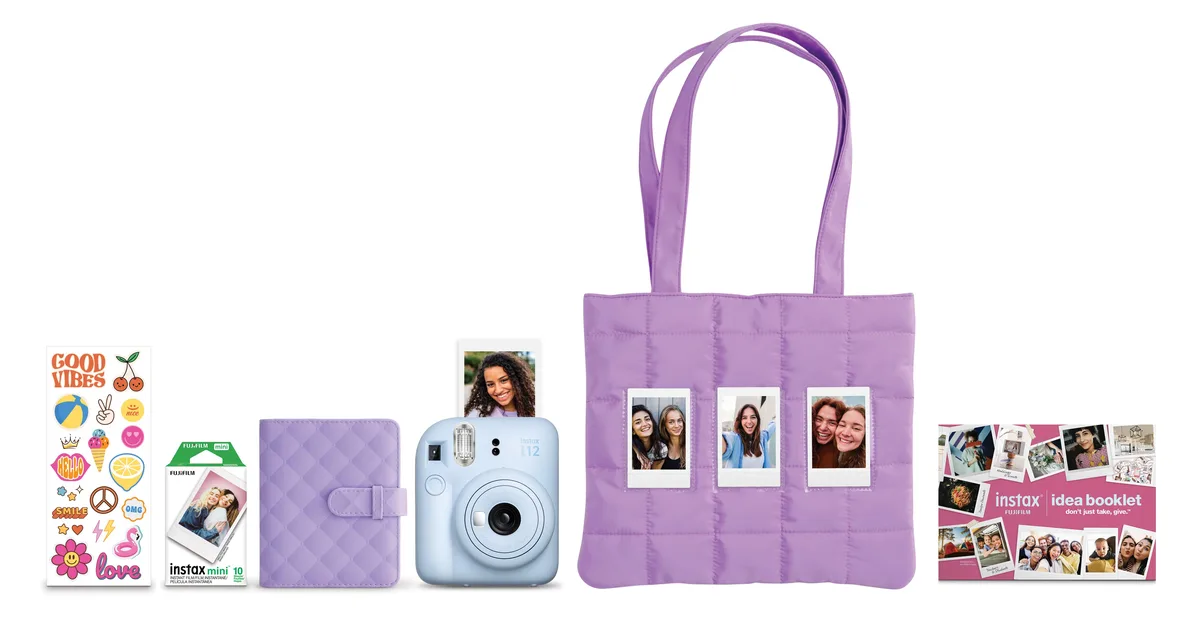 FUJIFILM FUJIFILM Instax Mini 12 Blue Holiday Bundle 2025 film camera — product photo
