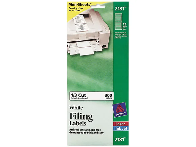 Avery Avery 2181 File Folder Labels, White, 300/Pack — product photo