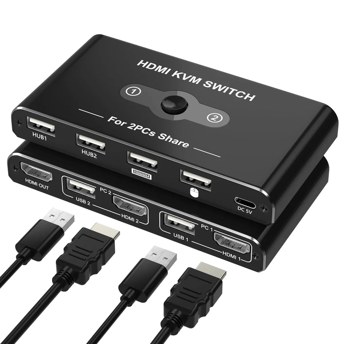 WRIARICH WRIARICH HA-416 KVM Switch 2 Computers 1 Monitor 4K@60Hz — product photo