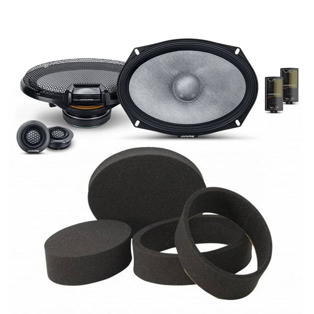 Alpine Alpine R2-S69C 6x9 component speaker set with RKFR6 Fast Rings — product photo
