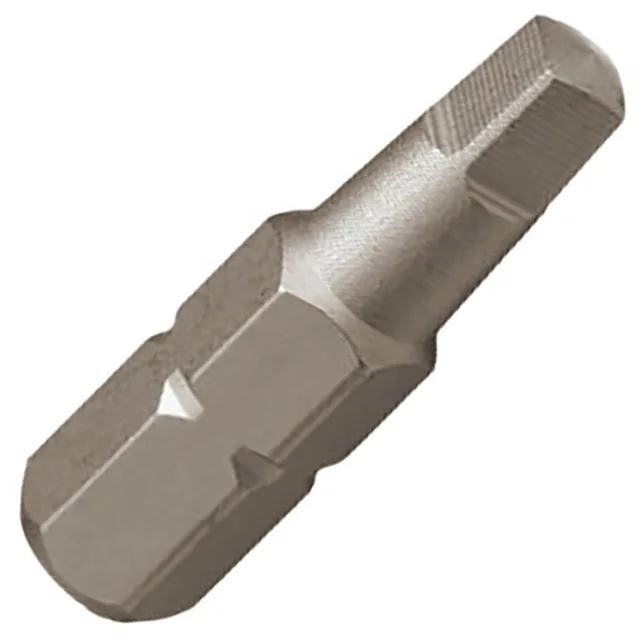 Silver Robertson #2 insert bit, 2 inches long, 1/4 inch hex shank