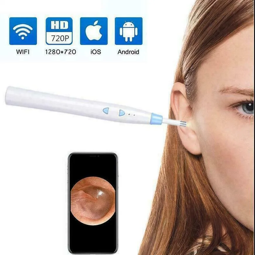 ECbidbuy ECbidbuy NK4 Wireless Ear Endoscope 720P 1.0MP 6 LED WiFi Cable — product photo