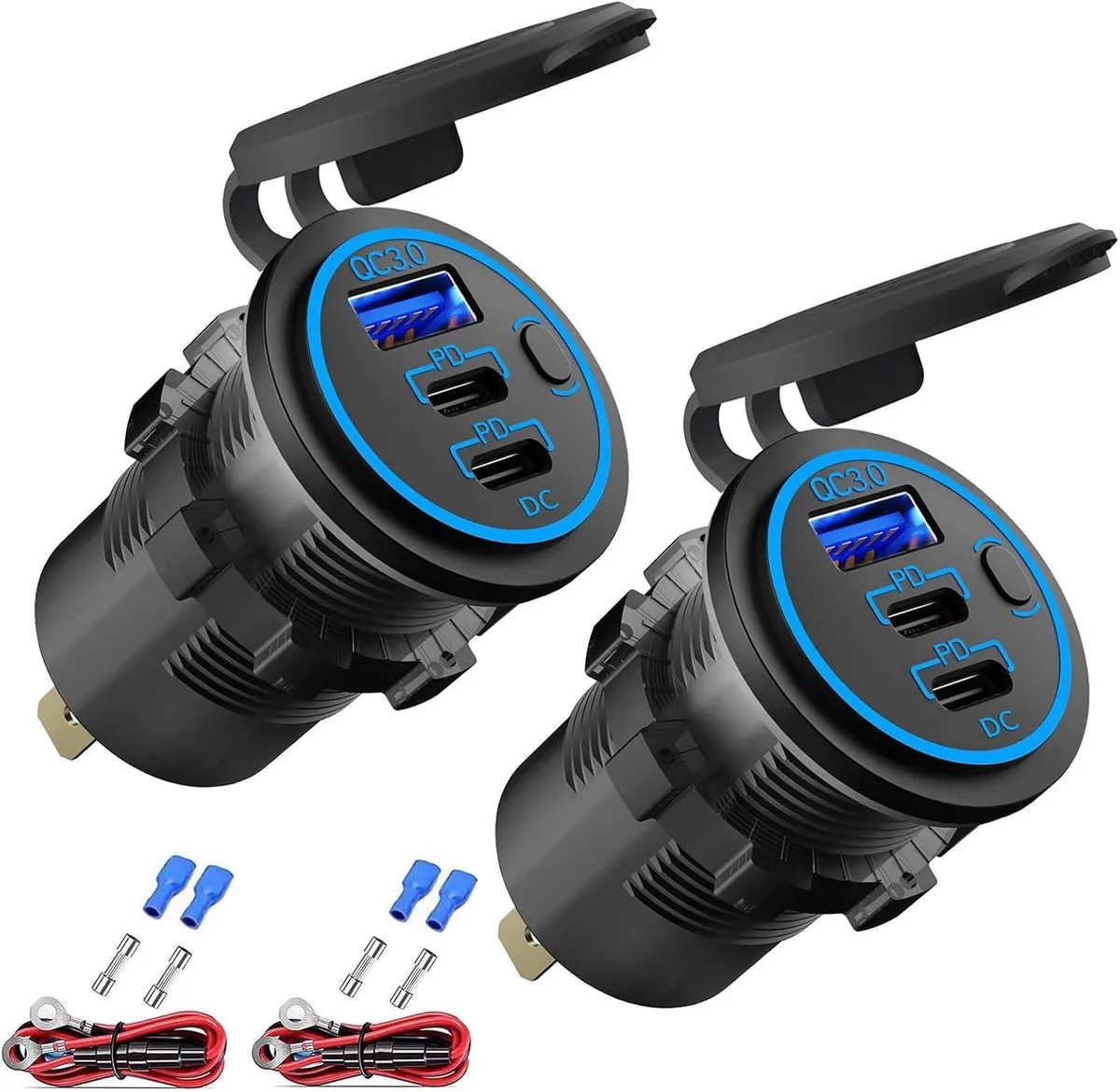 Ballistic Ballistic 2-Pack 12V Car Charger 3-Port PD3.0 QC3.0 Switch — product photo