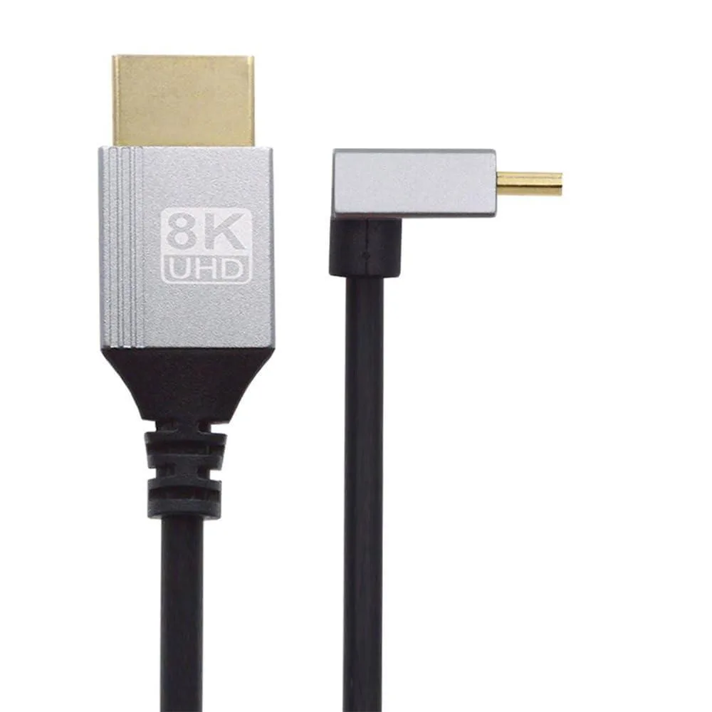 LORDWORLD LORDWORLD Mini HDMI 2.1 Cable 90° Down Angled Type-A to Type-C 8K 48Gbps 4.0mm 0.5m/1.5ft — product photo