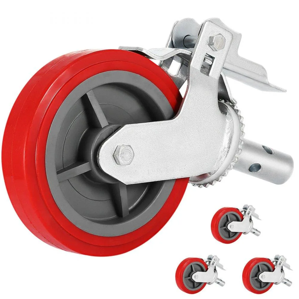 VEVOR VEVOR 8" Scaffolding Caster Set 4 Red 3200 lbs — product photo