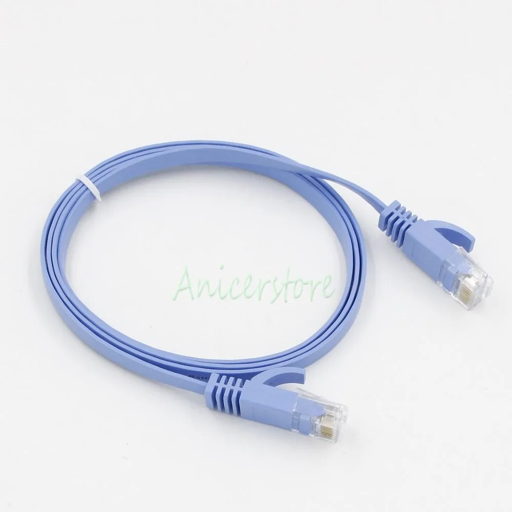 ETopSell ETopSell Cat6 Flat Ethernet Patch Cable 3 ft Blue — product photo