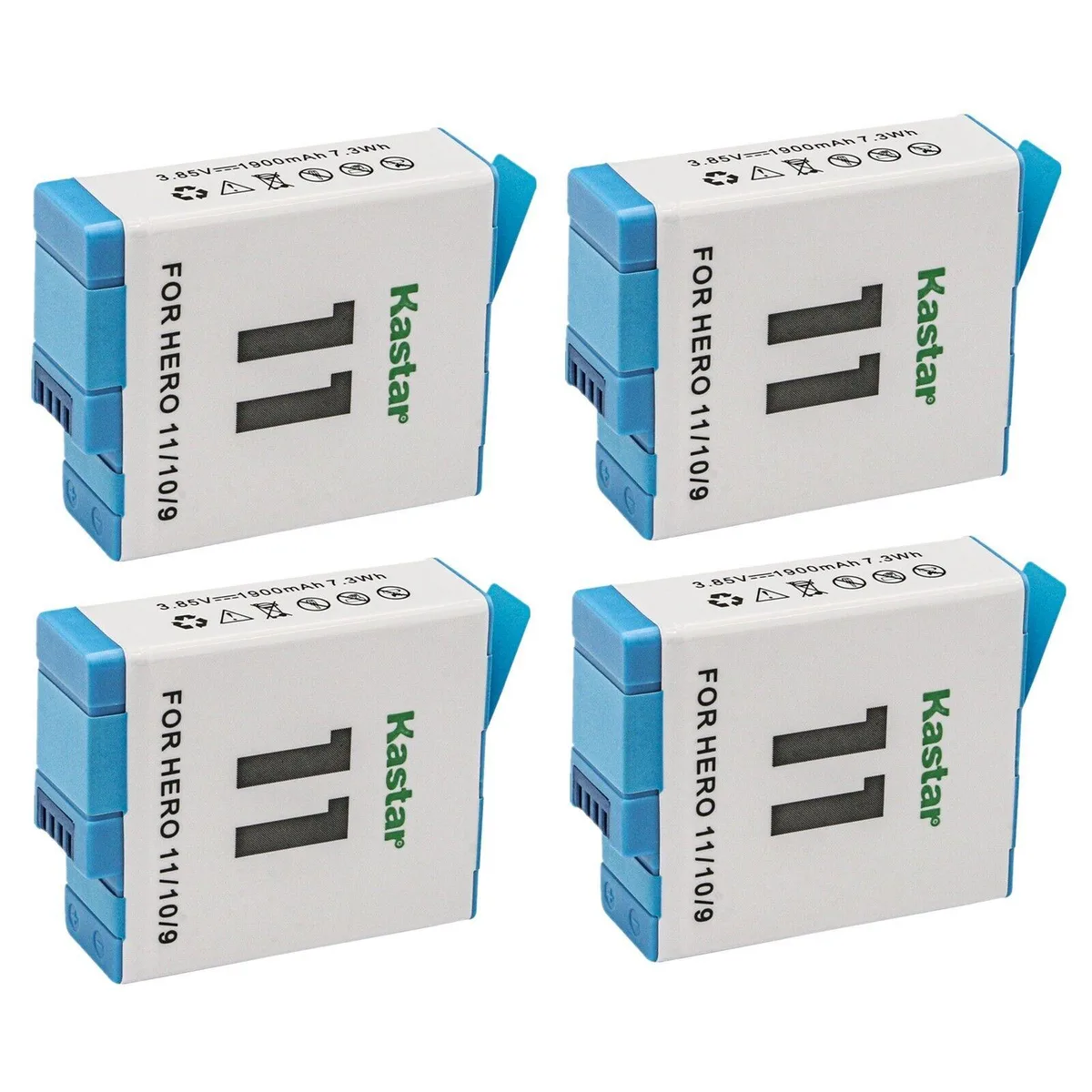 Kastar Kastar BA-4B-GOPRO11 4-pack Li-Ion camera battery 7.3 Wh 1900 mAh 3.85 V — product photo