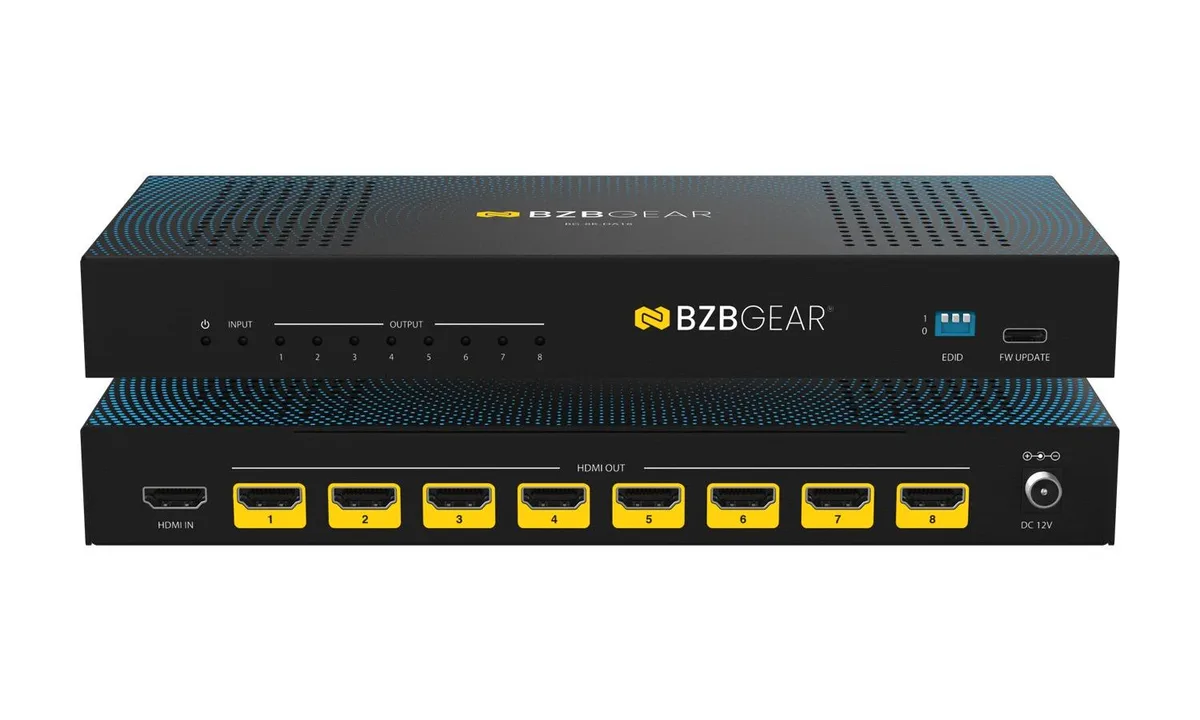 BZBGEAR BZBGEAR BG-8K-DA18 1x8 HDMI 2.1 48Gbps Splitter — product photo