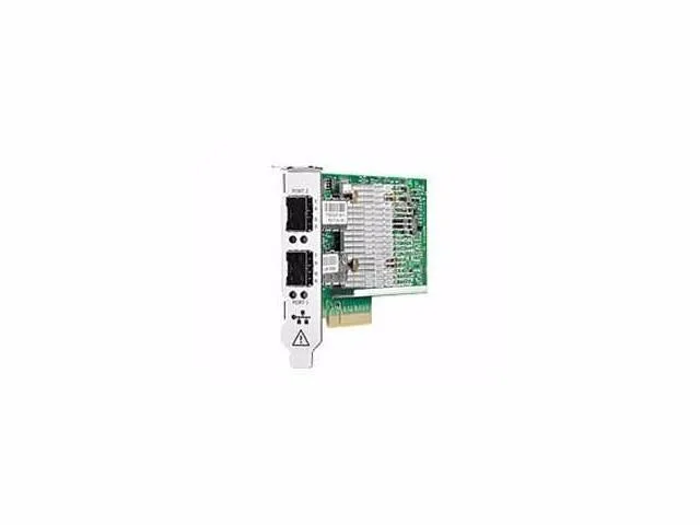 HP 530SFP+ dual-port 10Gb Ethernet PCIe adapter, green PCB, silver brackets