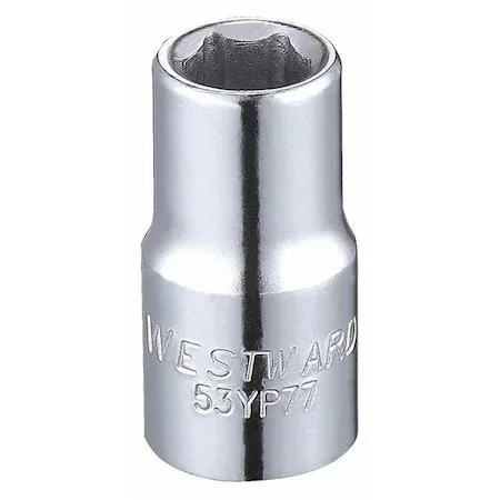 Westward 1/4 inch drive 6-point chrome alloy steel socket