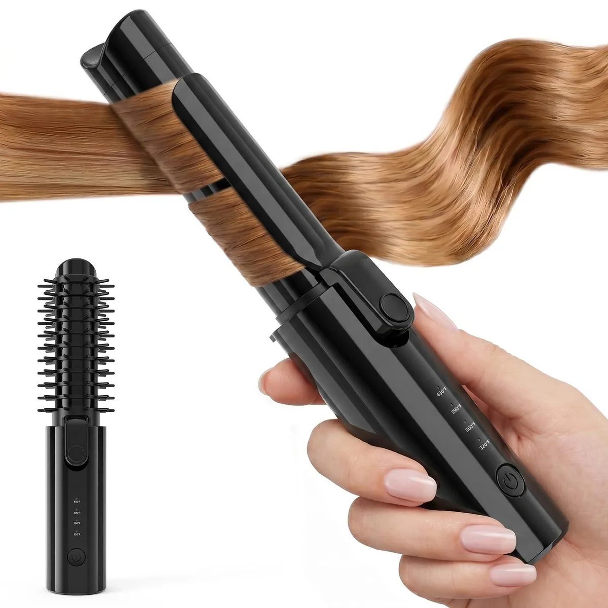  CARESKY GT2501 Cordless Curling Iron Brush 1" Barrel — product photo