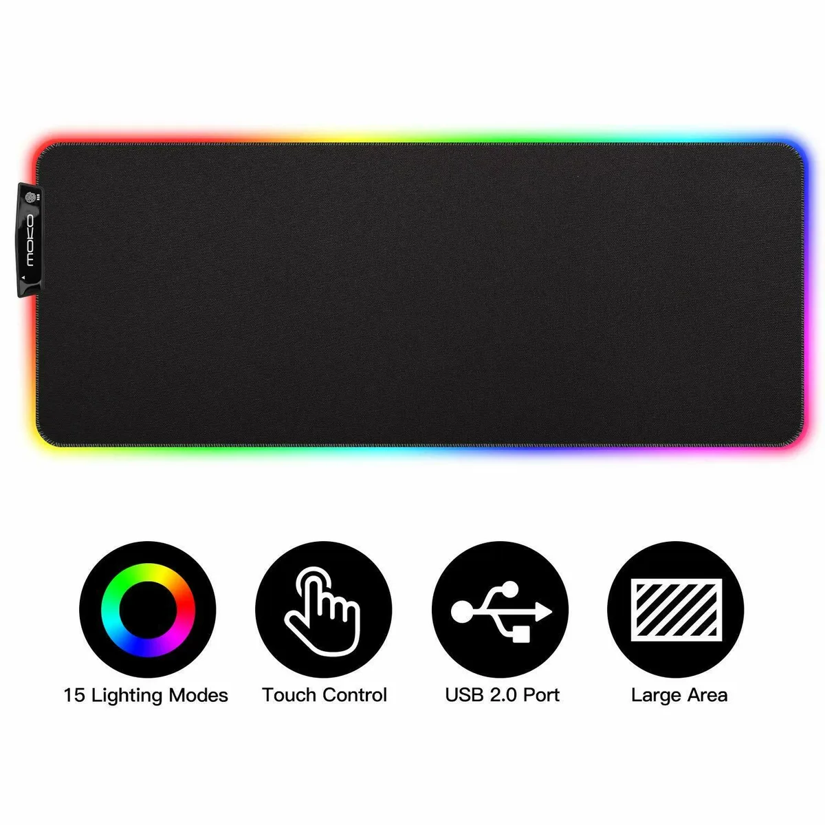 RealTek RealTek Gaming Mouse Pad 32.09 x 12 x .16 in 15 LED modes USB 2.0 — product photo