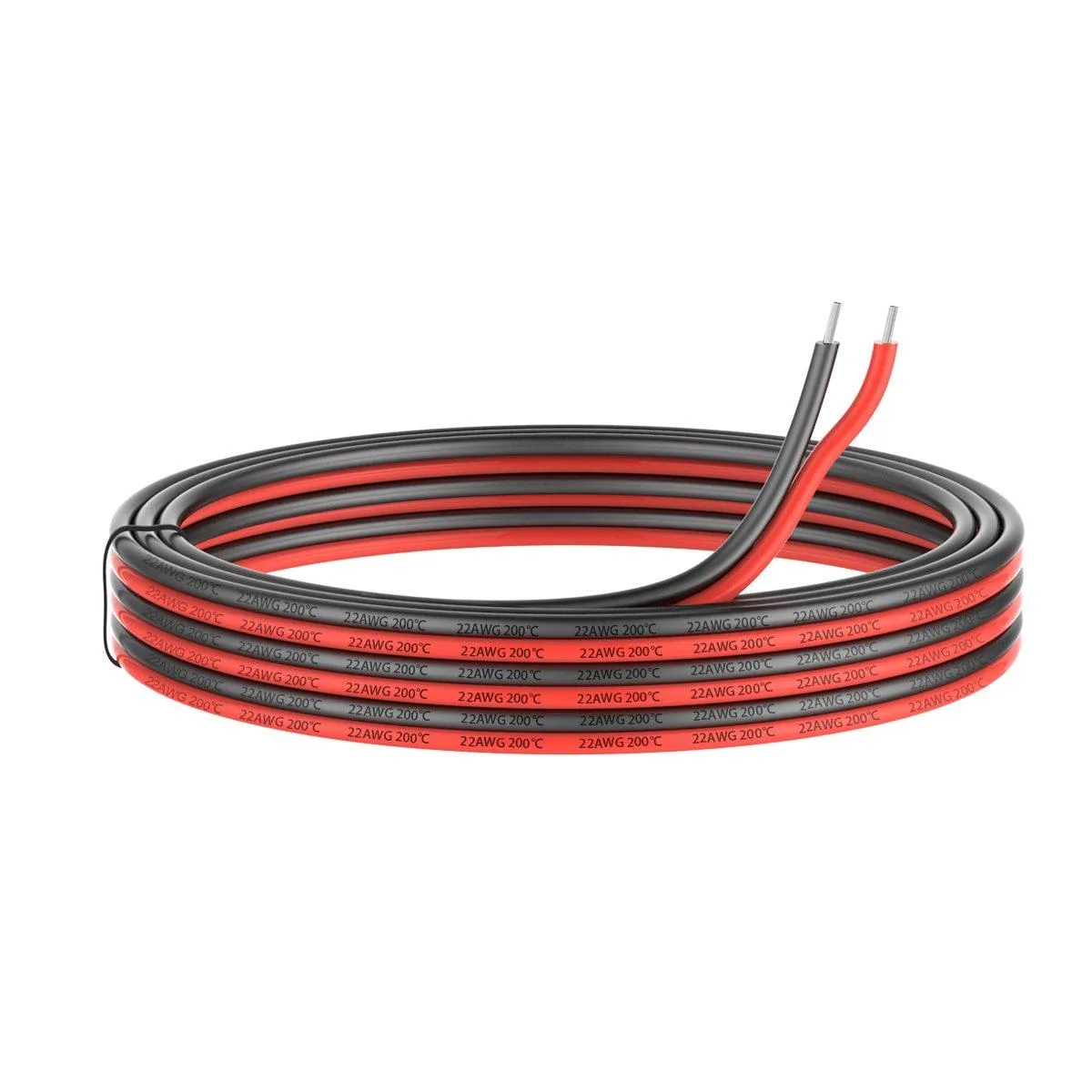  RCA 22 AWG 2-core silicone speaker wire 20 ft black red — product photo