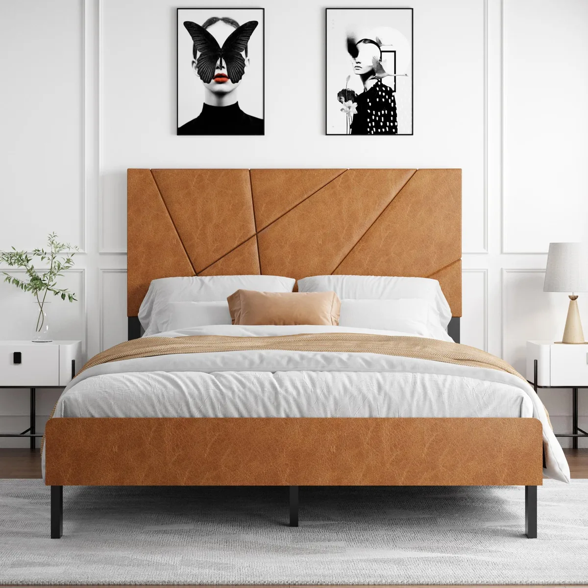 tuphen tuphen Full Size Metal Platform Bed Vintage Brown 800 lbs — product photo