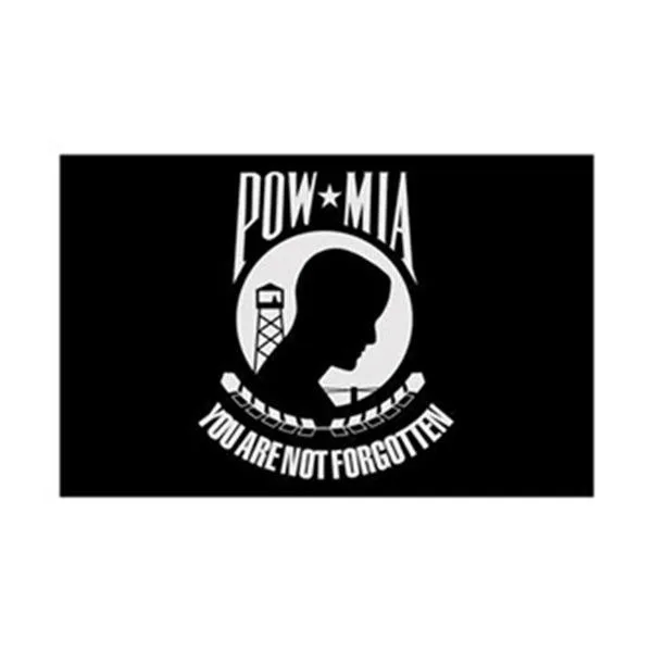 Black POW-MIA flag 4x6 ft nylon with header and grommets