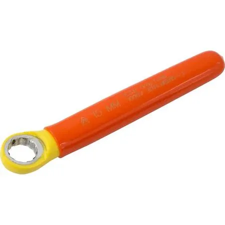 Orange and yellow insulated 15mm 12-point wrench 1000V tested