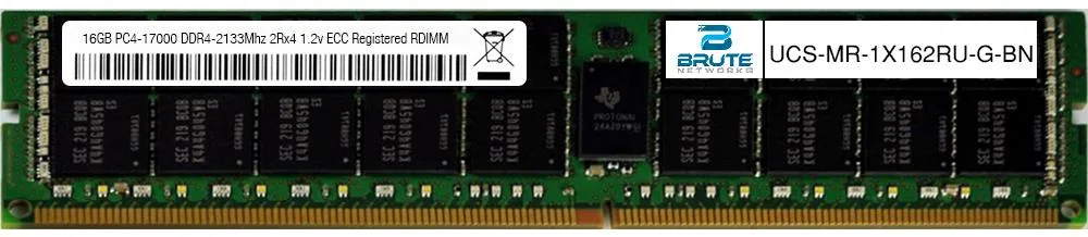 Brute Networks Brute Networks UCS-MR-1X162RU-G Cisco Compatible 16GB DDR4 2133 CL15 2Rx4 Load Reduced RDIMM server RAM — product photo