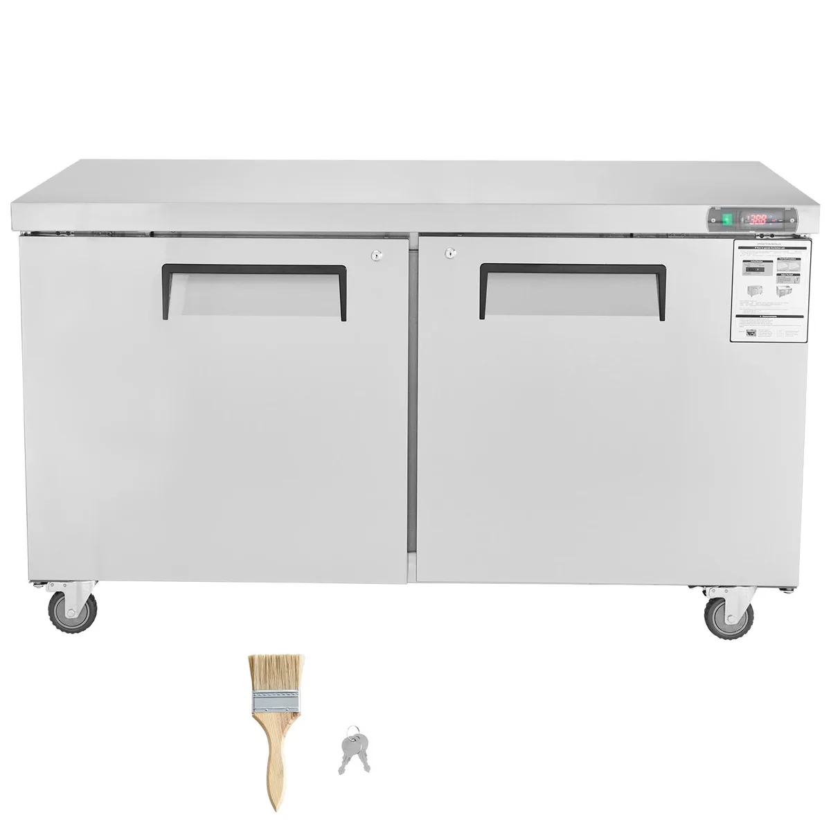 VEVOR VEVOR 60" Commercial Refrigerated Prep Table 16.4 Cu. Ft 2 Doors Stainless Steel — product photo