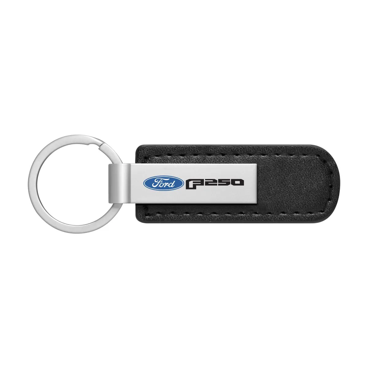 iPick Image, LLC iPick Image, LLC Ford F-250 Silver Metal Black PU Leather Strap Key Chain — product photo