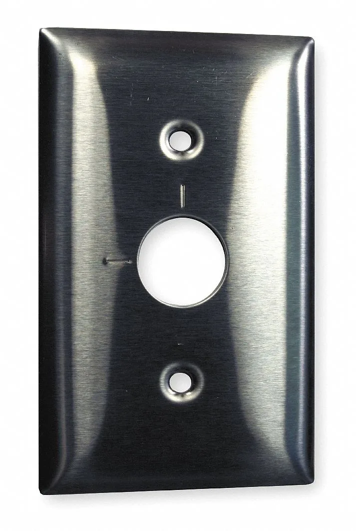 Hubbell Incorporated Hubbell Incorporated SS12RKLM Barrel Key Switch Plate Silver Stainless Steel 1 Gang .1 in UL Listed — product photo