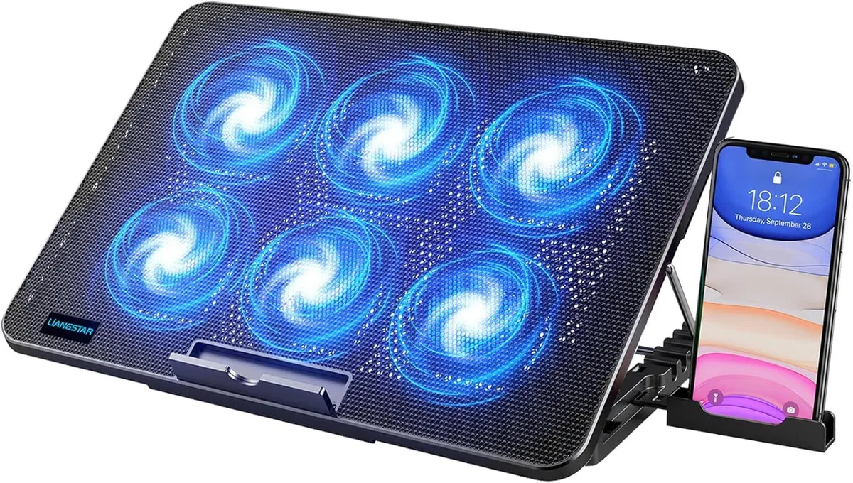 OmniTrade OmniTrade Laptop Cooling Pad 6 Fans 12-17 Inch 7 Height Black — product photo