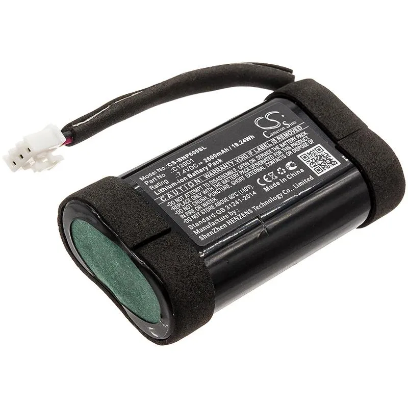 Rectangular replacement battery with silver label and connector wires