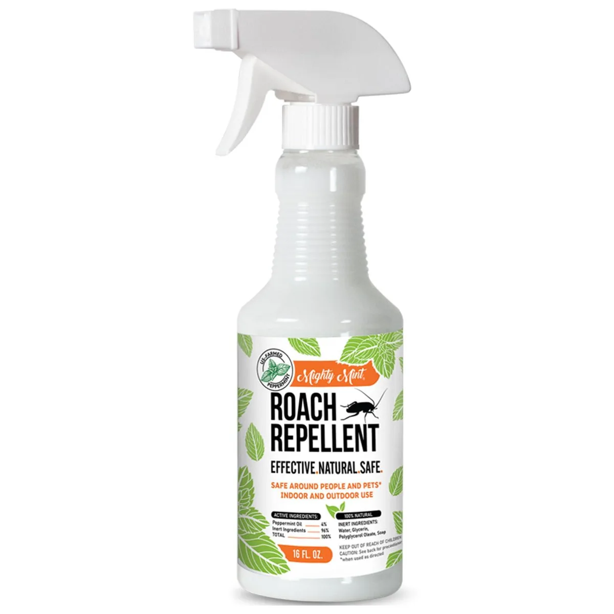 White 16 oz spray bottle with green label and trigger sprayer