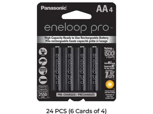 Panasonic Panasonic Eneloop Pro AA 2550 mAh NiMH standard battery 24-pack — product photo