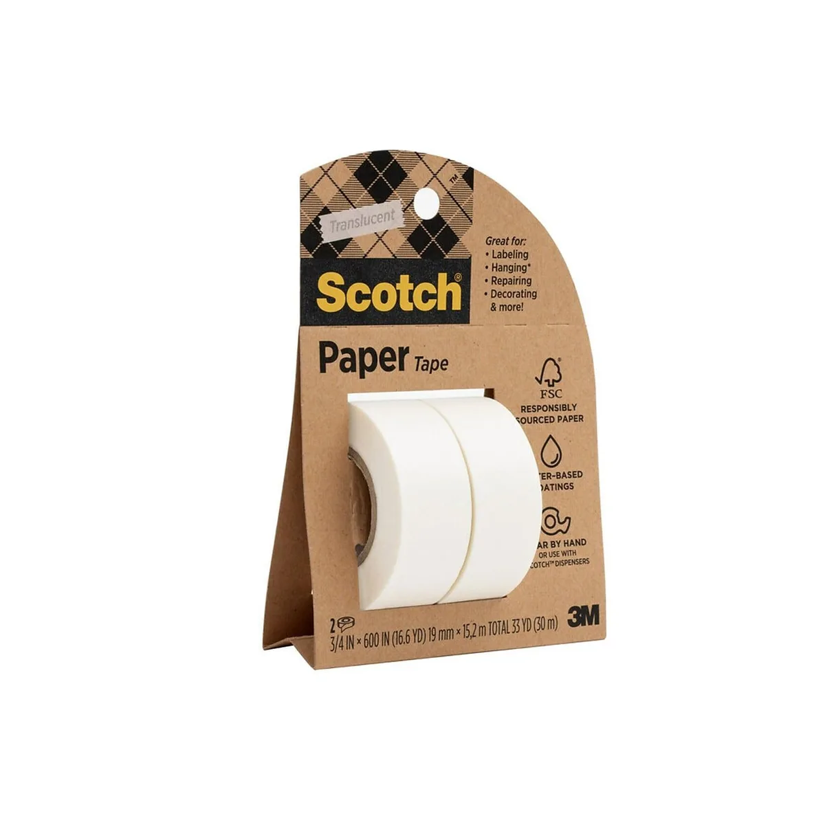 3M 3M Scotch 814 Desktop Dispenser with Tape White 2 Pack — product photo