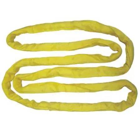 Yellow endless polyester round sling 3 ft long 1 5/8 in body diameter