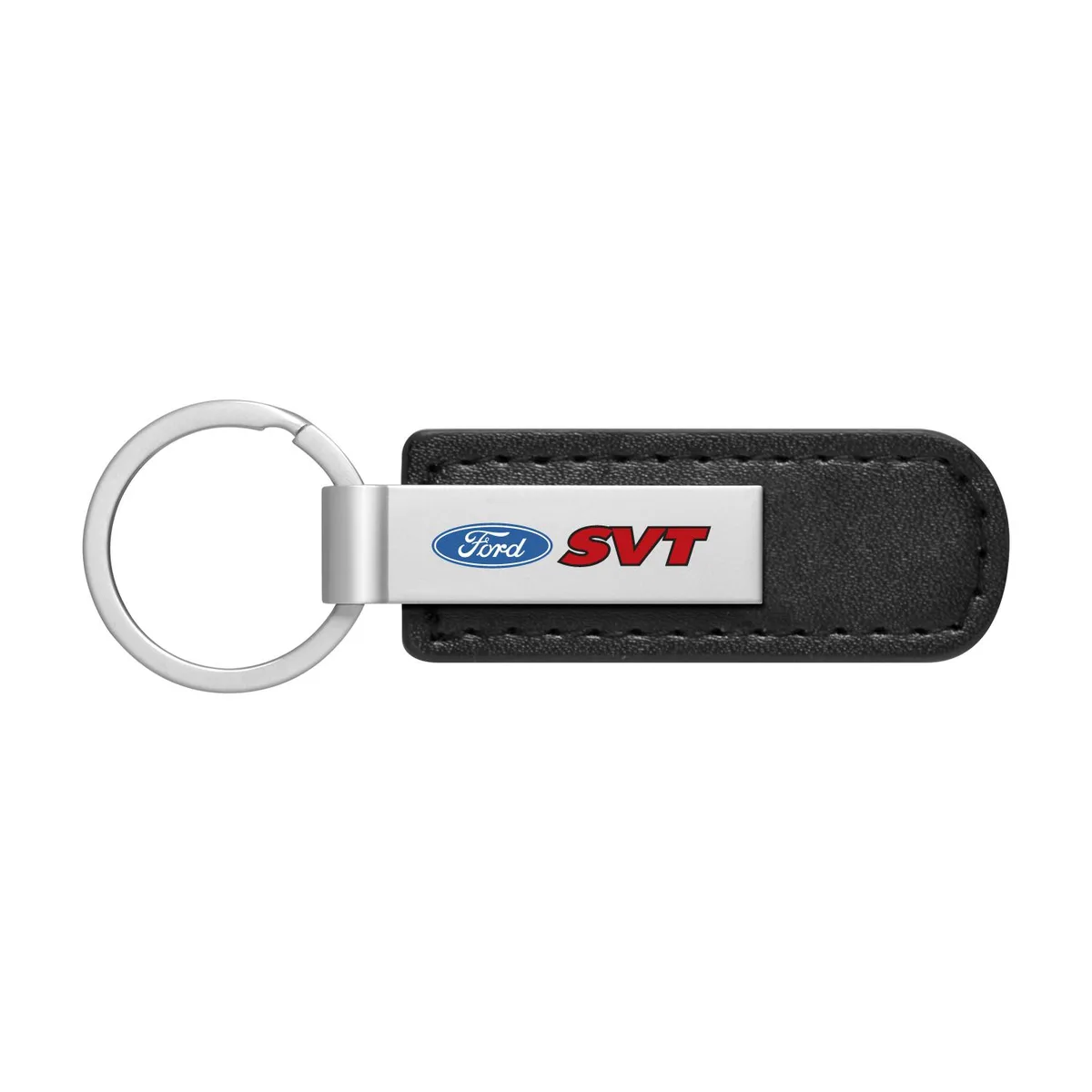 iPick Image, LLC iPick Image, LLC Ford SVT Silver Metal Black PU Leather Strap Key Chain car electronics accessory — product photo