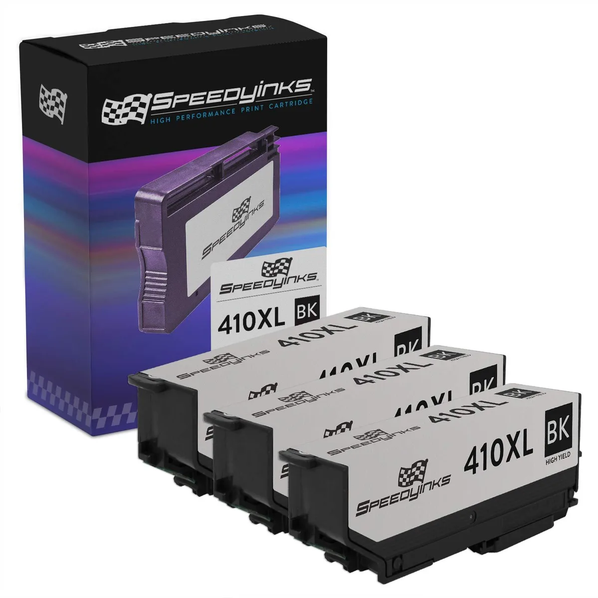 SpeedyInks SpeedyInks 410XL High-Yield Black Ink Cartridges 3-Pack 500 Pages Each — product photo