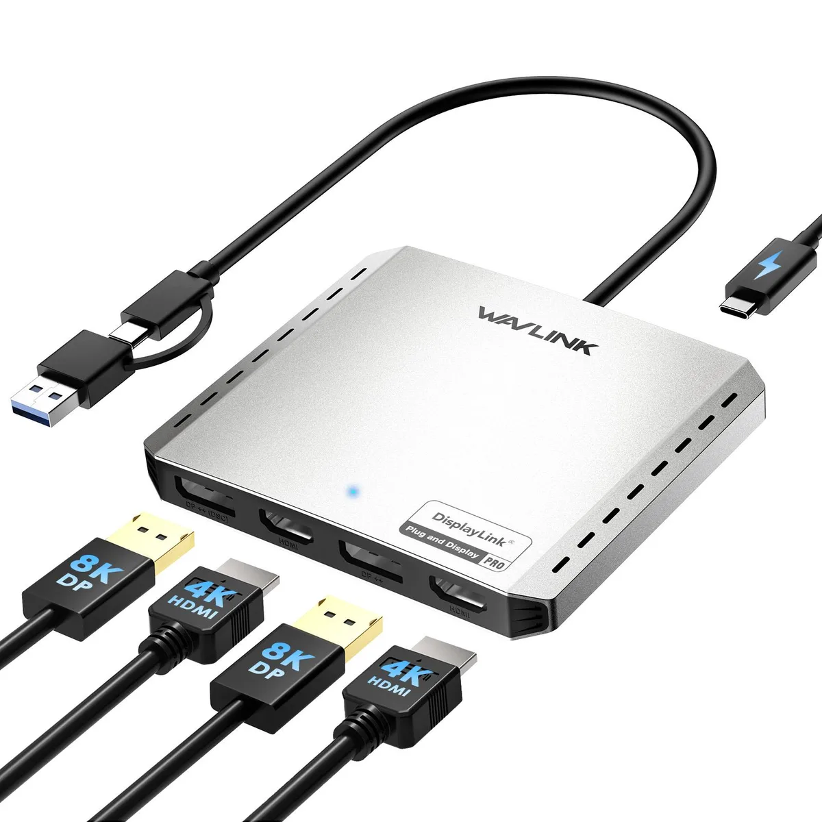 Wavlink Wavlink WL-UG7501DH USB display adapter 2 HDMI 2 DP 85W PD — product photo
