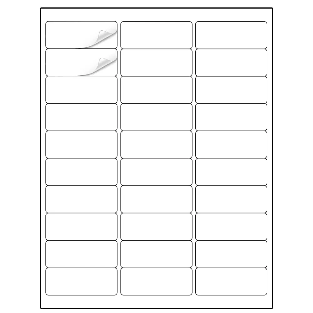  Address Labels 1" x 2-5/8" 900 Labels 30 per Sheet 8.5"×11" White — product photo