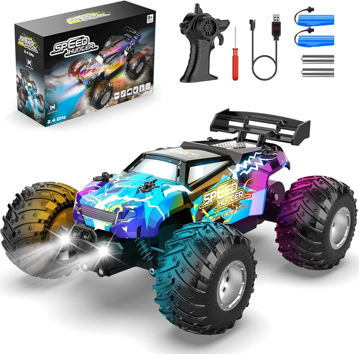 usbroway usbroway 2.4GHz RC Truck 20km/h LED 2 Batteries Toy — product photo