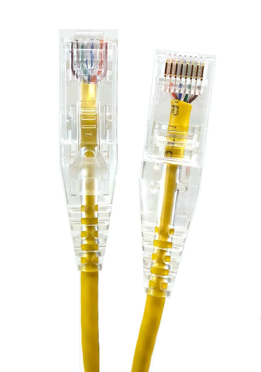 Micro Connectors Micro Connectors 3 ft Ultra Slim Cat6 Patch Cable Yellow — product photo